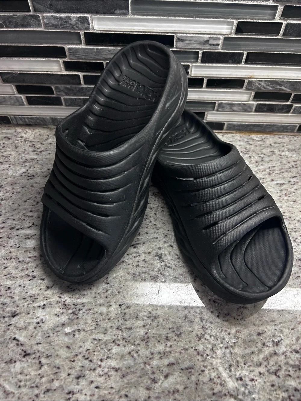 Hoka One One Black Women's Slip-On Slide Sandals